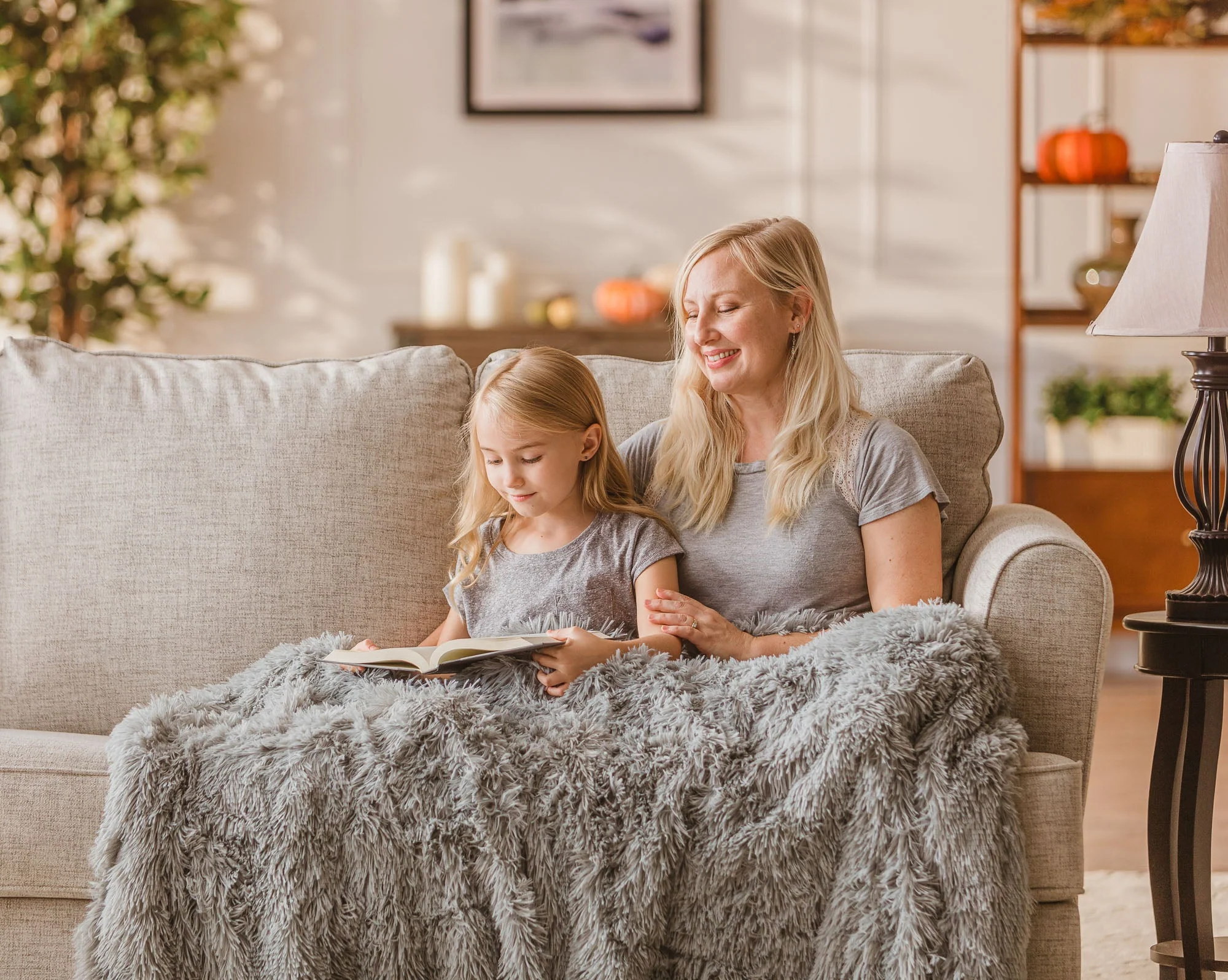 Solid Faux Long Fur Throw Blanket