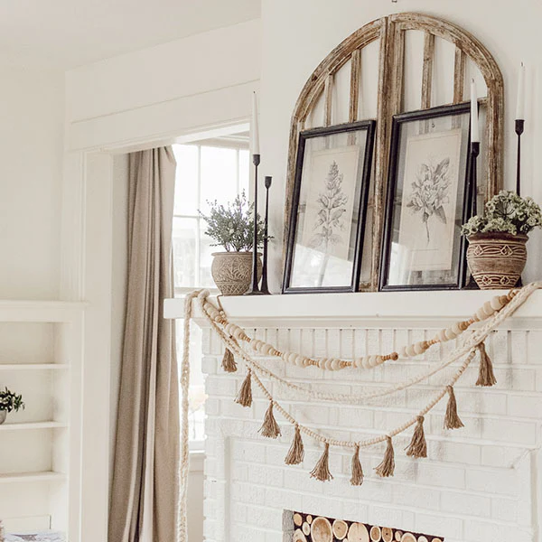 French Country Distressed Wooden Window Frame, Set of 2