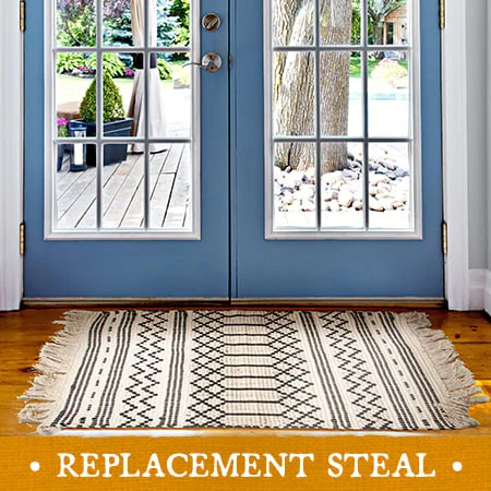 Tribal Inspired Woven Rug with Fringe