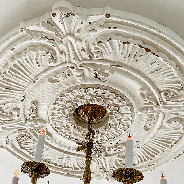 HUGE Distressed Baroque Ceiling Medallion