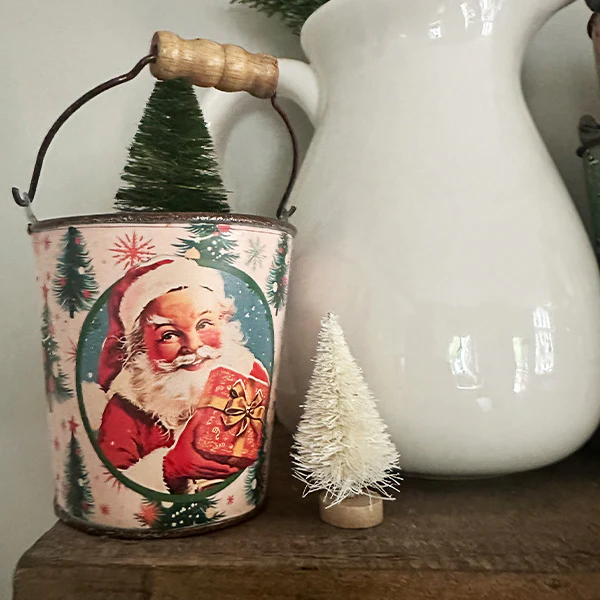 Nostalgic Santa Buckets with Handles, Set of 5