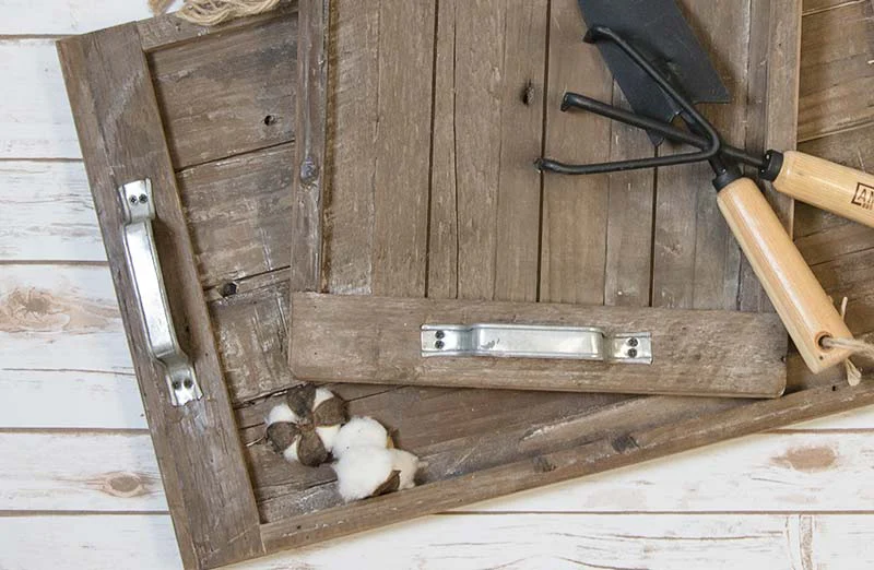 Rustic Wood Trays  Set of 2