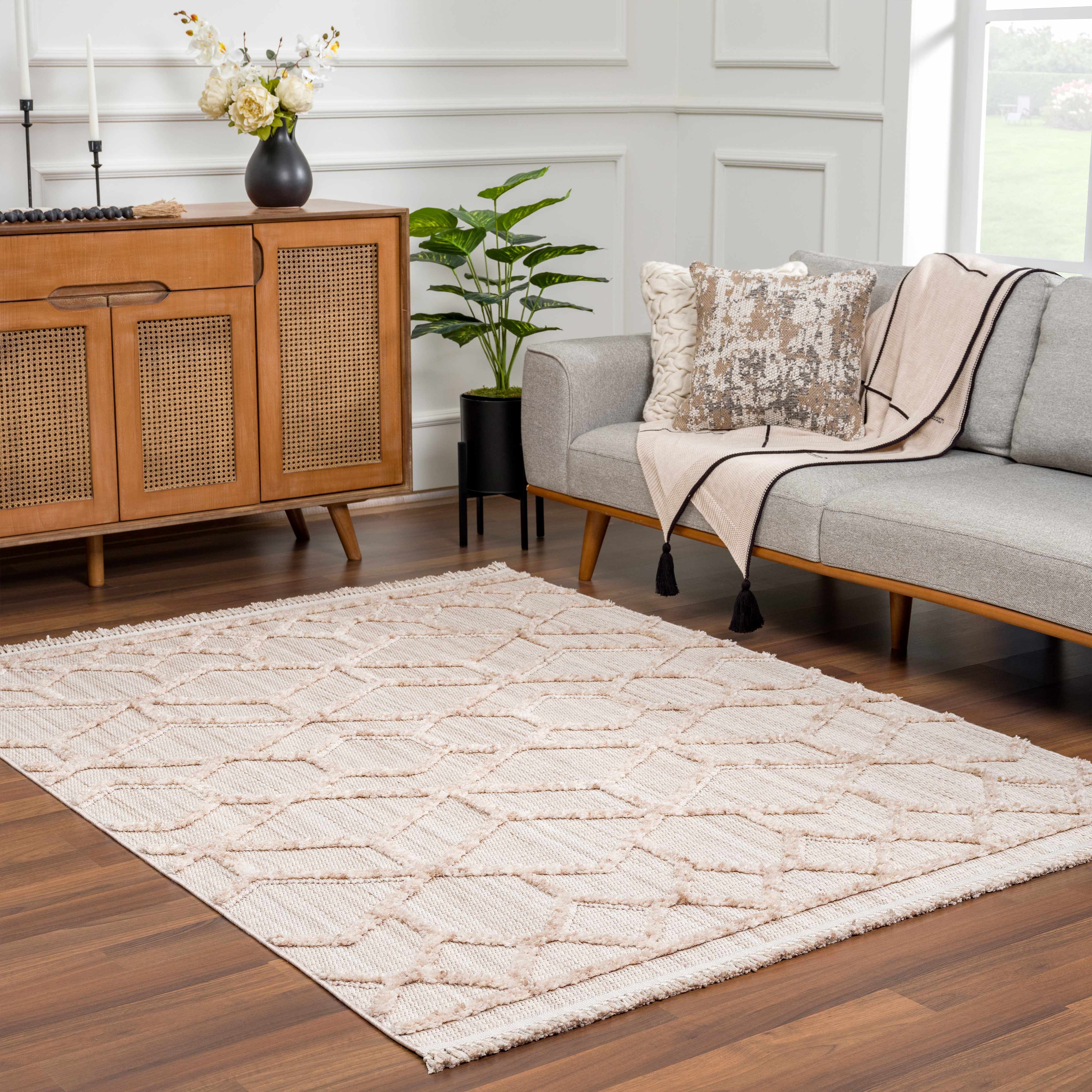 Modern Moroccan Trellis Area Rug