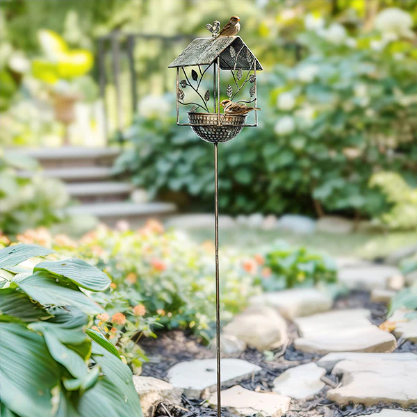 42 Inch Iron Bird Feeder with Yard Stake