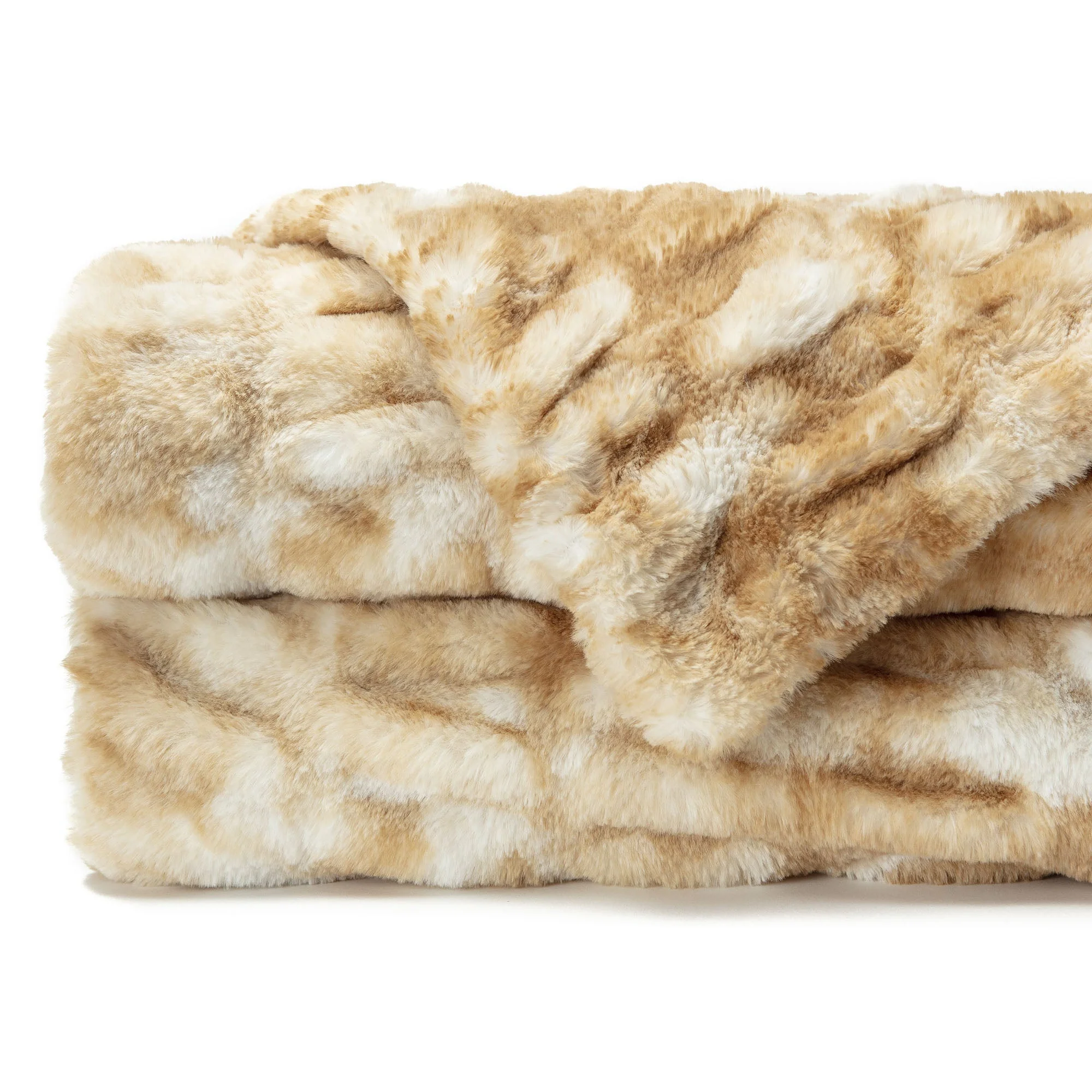 Ruched Faux Fur Throw Blanket