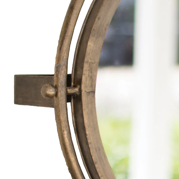 Antique Brass Adjustable Round Wall Mirror