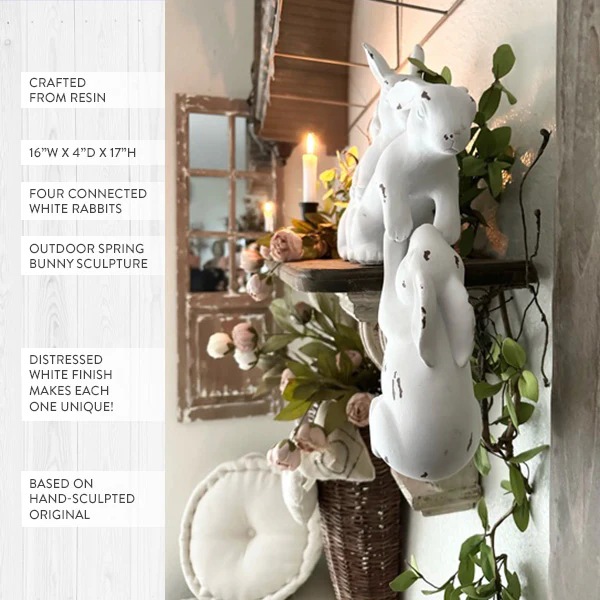 Playful Friends Bunny Decor Statues