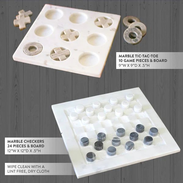 Modern Marble Game Set, Choose Your Style