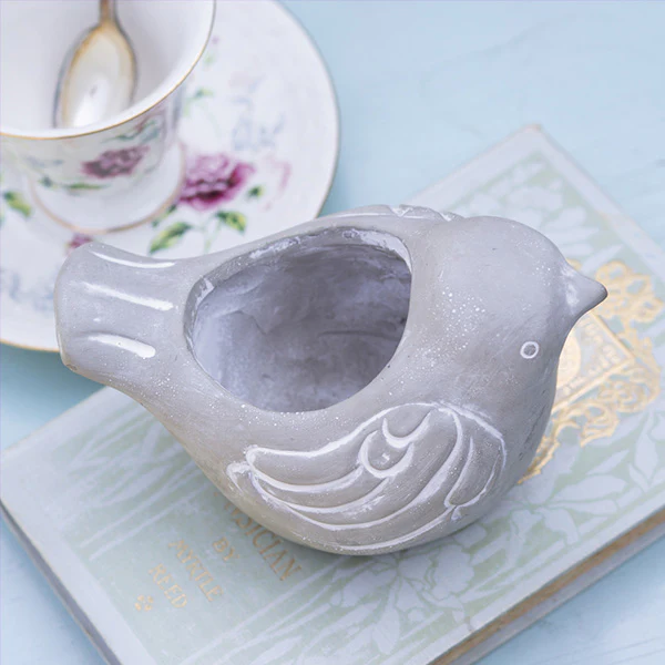 Farmhouse Bird Cement Planter, Choose Your Style
