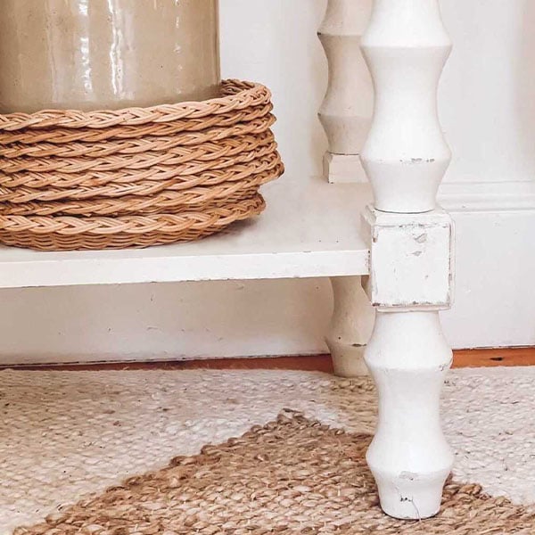 Whitewashed and Natural Wooden Console Table
