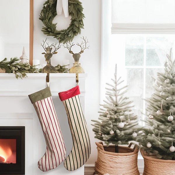 Vintage Holiday Stocking Display Set