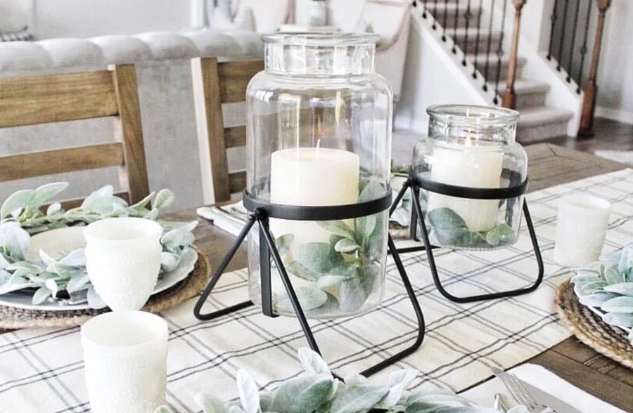 Apothecary Glass Jar with Metal Stand