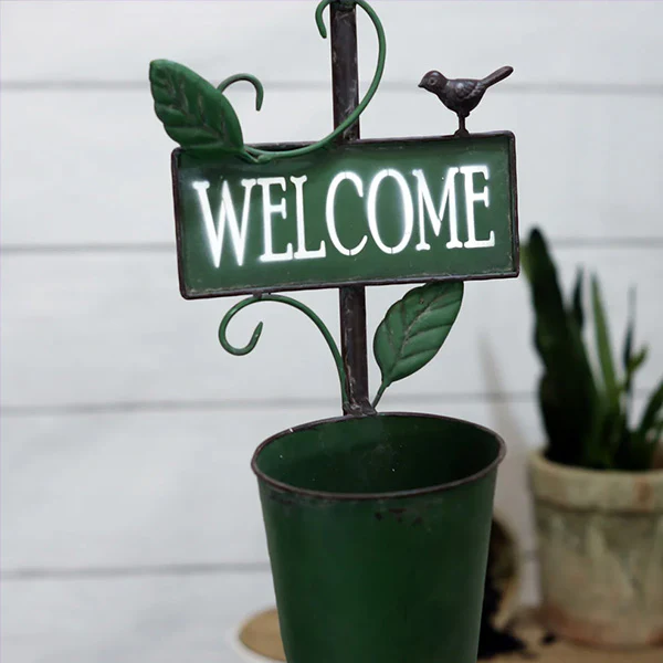 Distressed Welcome Garden Stake, Pick Your Style