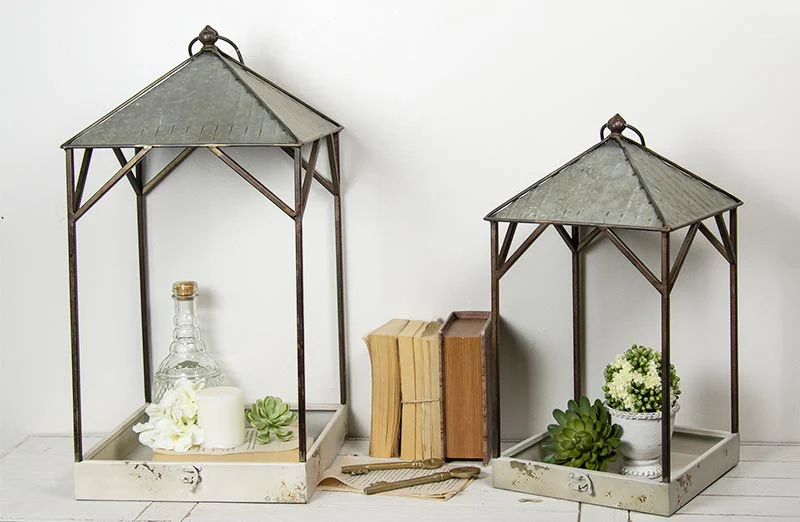Metal Home Planters Set of 2