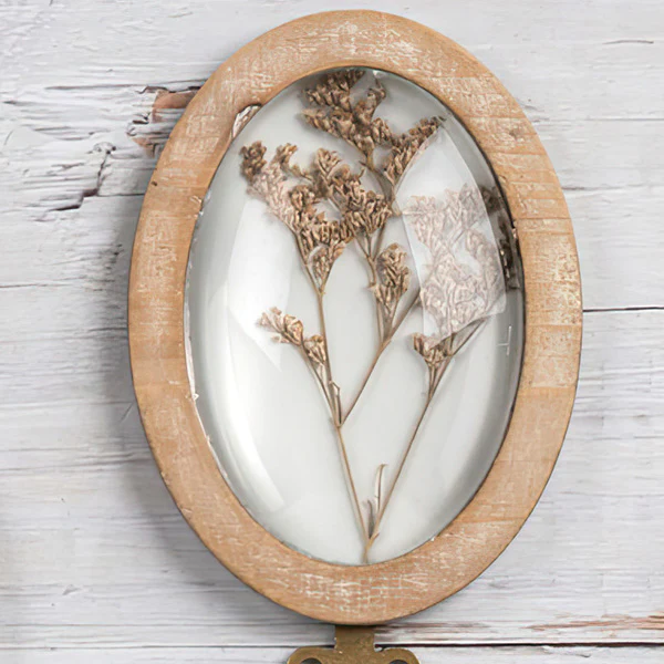 Oval Pressed Flower Wall Hanging Hooks, Set of 3