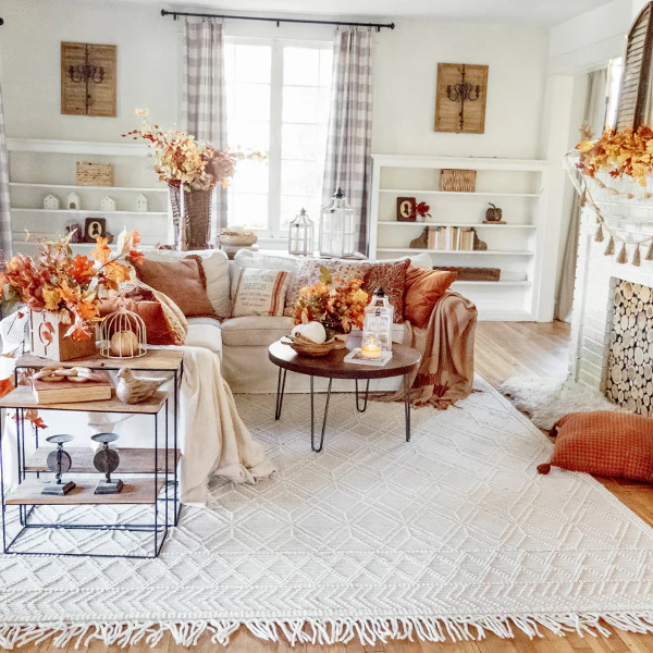 Traditional Beige Trellis Wool Rug