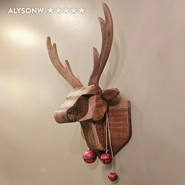 Distressed Wooden Deer Mount