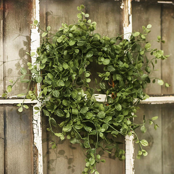 Vinca Leaf Candle Ring Wreath, Set of 2