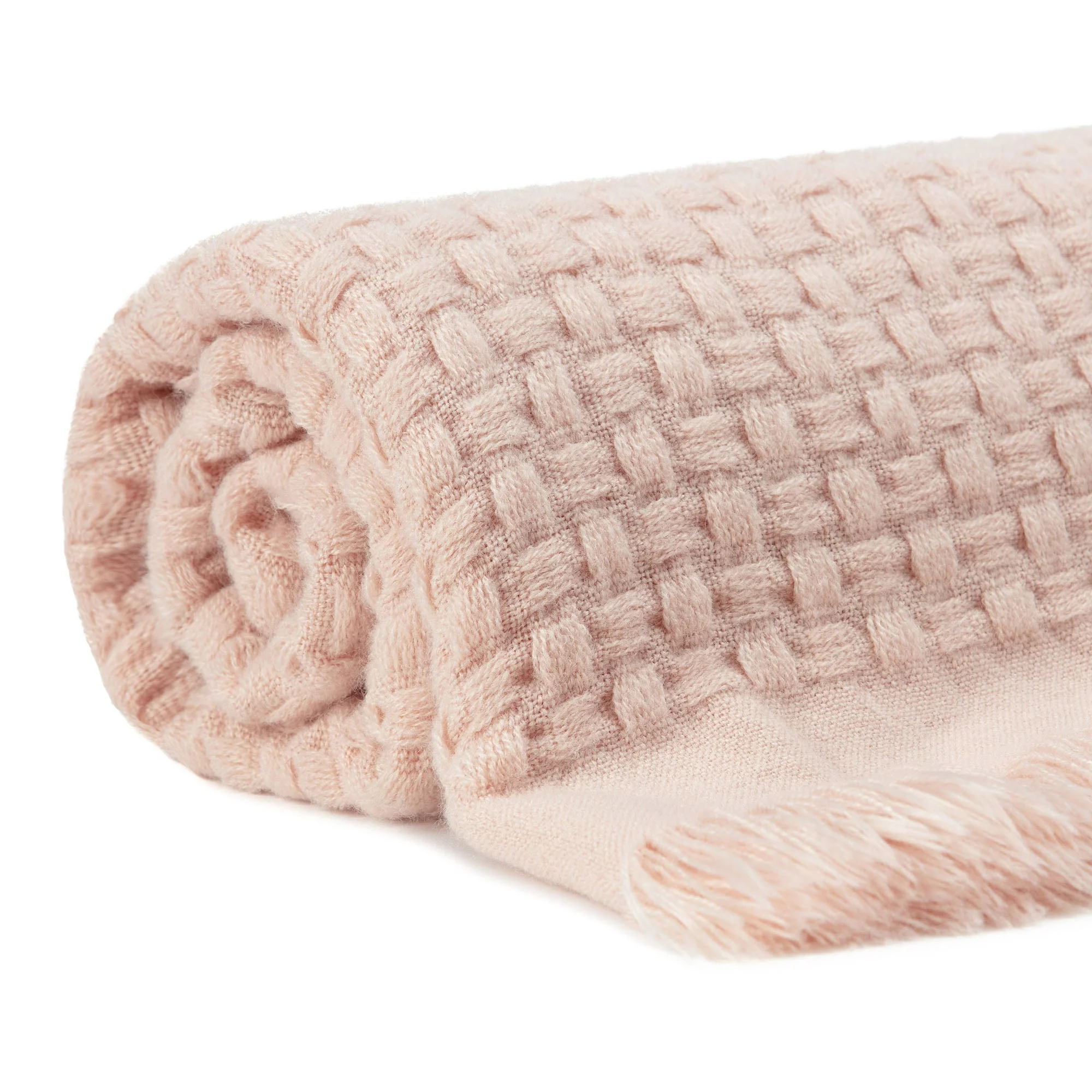 Waffle Fringe Throw Blanket