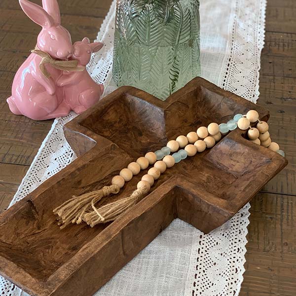 Wooden Cross Dough Bowl