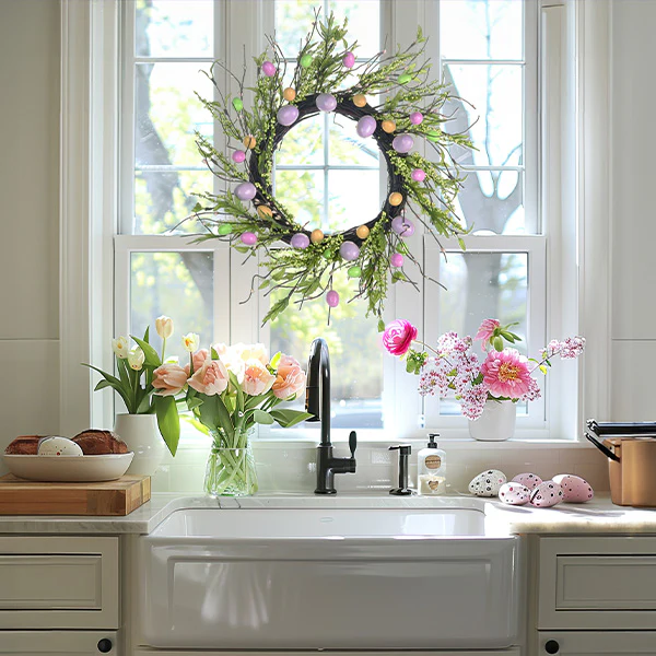 20 Inch Pastel Colored Easter Wreath