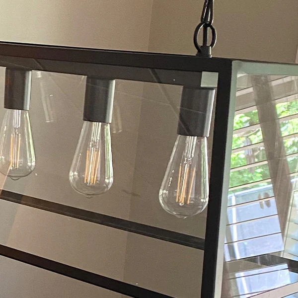 Refined Farmhouse Rectangular Metal Chandelier