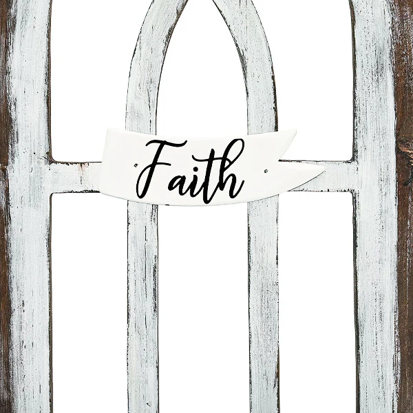 Cathedral Window Storage Shelf with Hooks