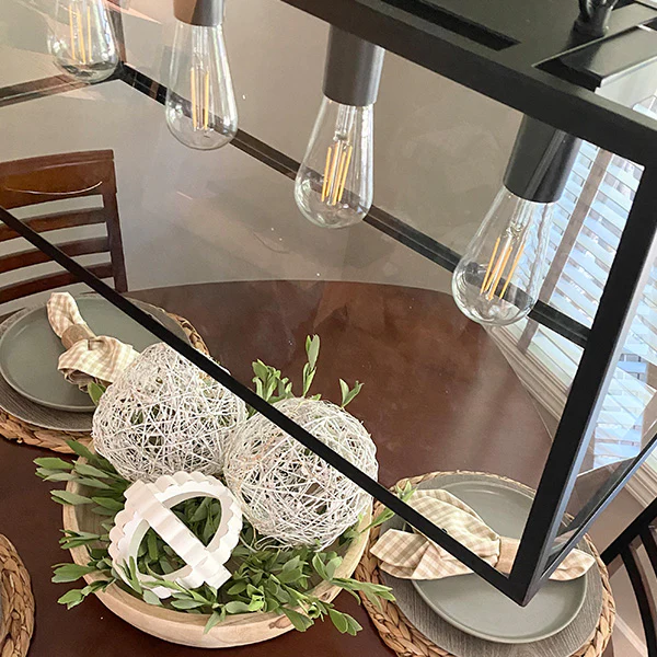 Refined Farmhouse Rectangular Metal Chandelier