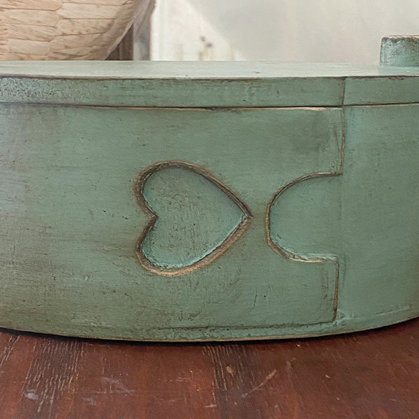 Green Folk Art Bentwood Box