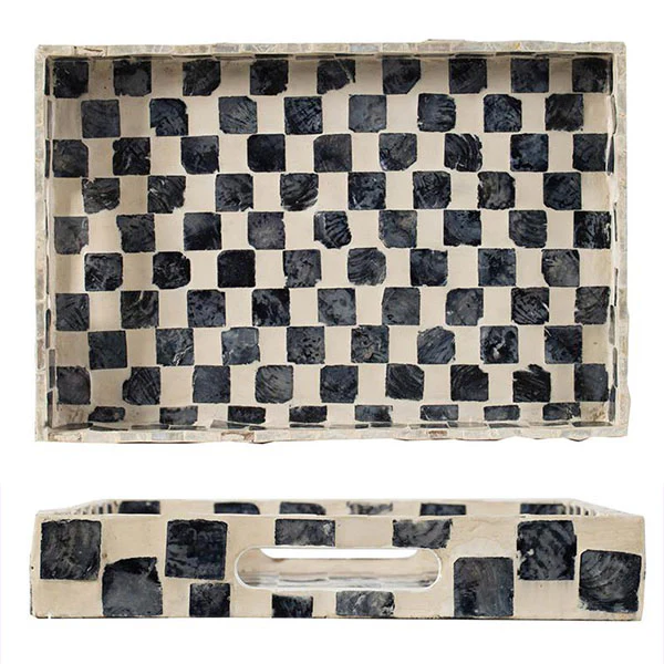 Capiz Checkered Tray