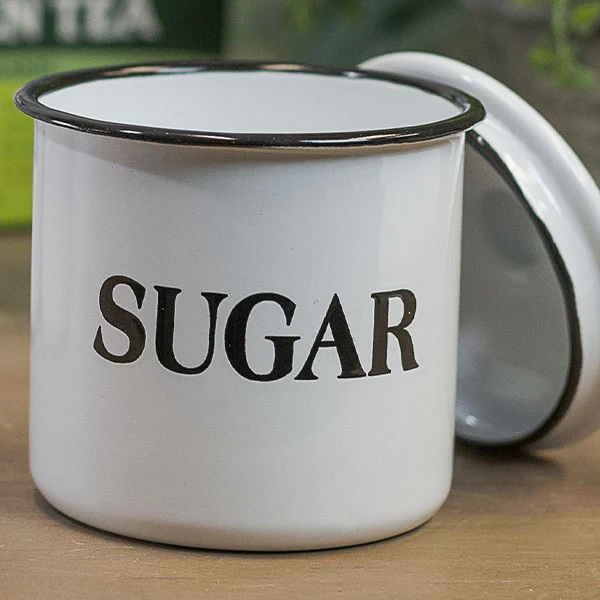 Enamelware Kitchen Canisters, Set of 3