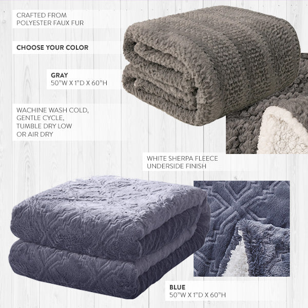 Ultra Soft Faux Fur Blanket, Choose Your Color