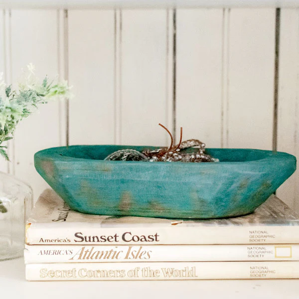 Handcrafted Turquoise European Doughbowl