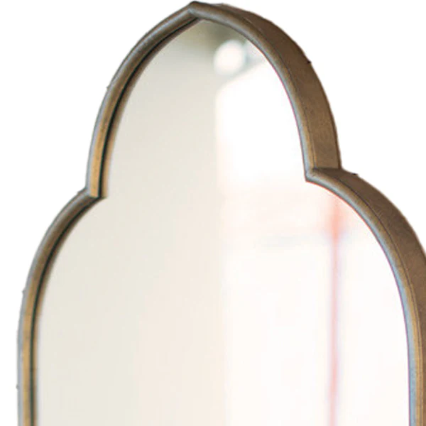 Tall Scalloped Frame Gold Mirror