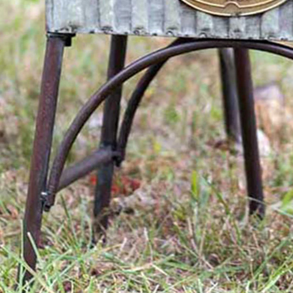 Farmhouse Galvanized Metal Planters with Stands, Set of 2