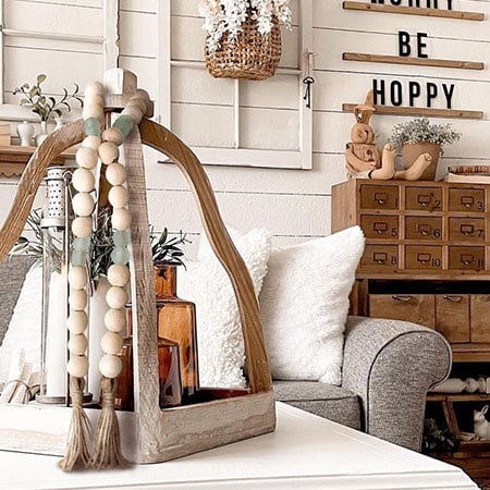 Wood & Recycled Glass Garland | ARTISAN MADE IN THE USA