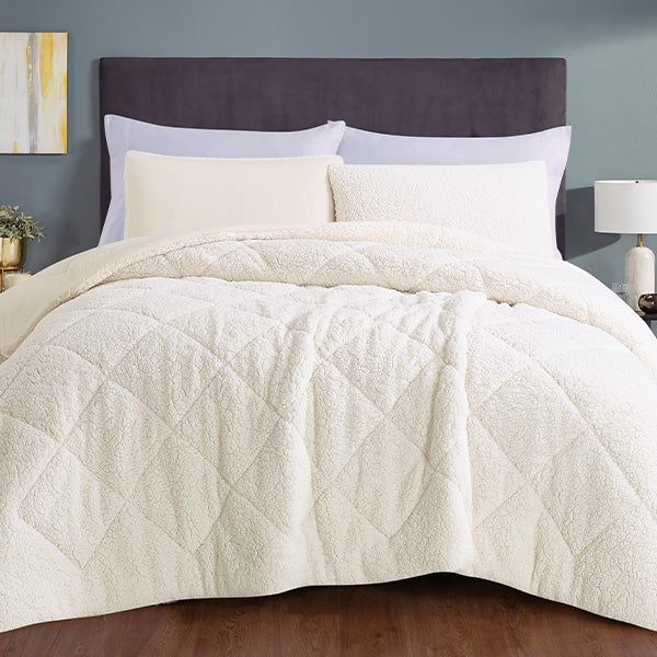 Cozy Sherpa Bedding Set, Pick Your Size/Color