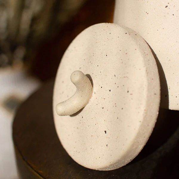 Footed Ceramic Cylinder Canister