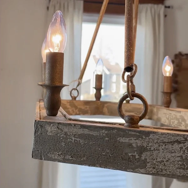 Wood and Metal Rustic Chandelier