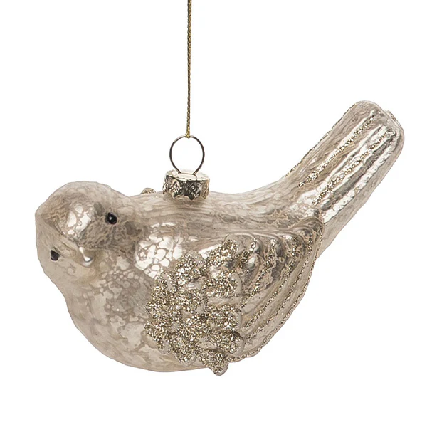 Glass Bird Ornaments, Set of 2
