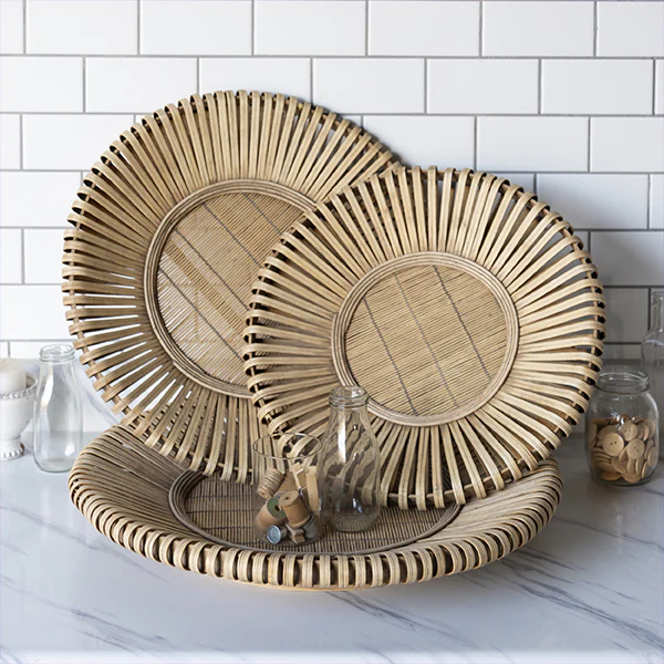 Bamboo Wall Baskets, Set of 3