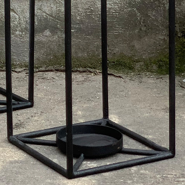 Forged-Iron Outdoor Lanterns, Set of 3