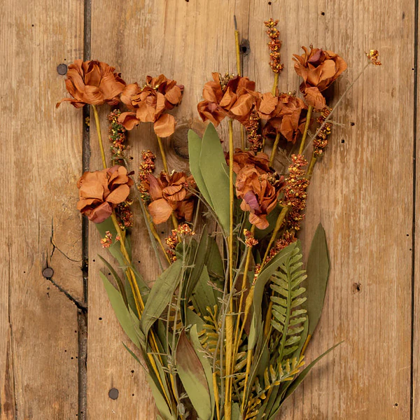 Wild Flower with Heather and Fern Bush, Set of 3