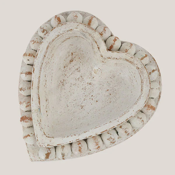 Clay Heart Bowl with Removable Beaded Garland