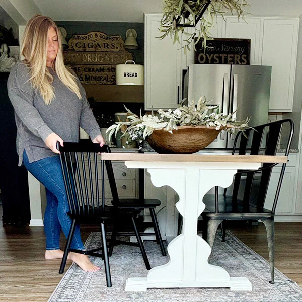 Black Spindle Back Dining Chairs, Set of 2