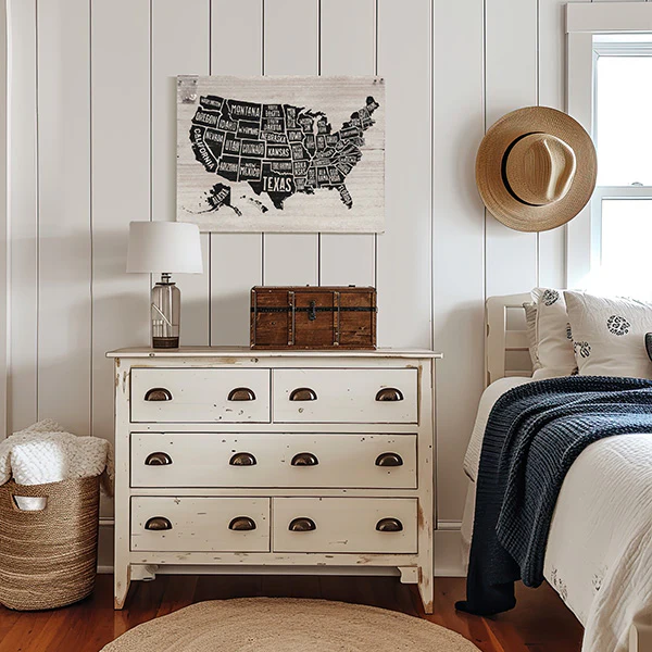 Personalized Hanging Wall Map with Pins