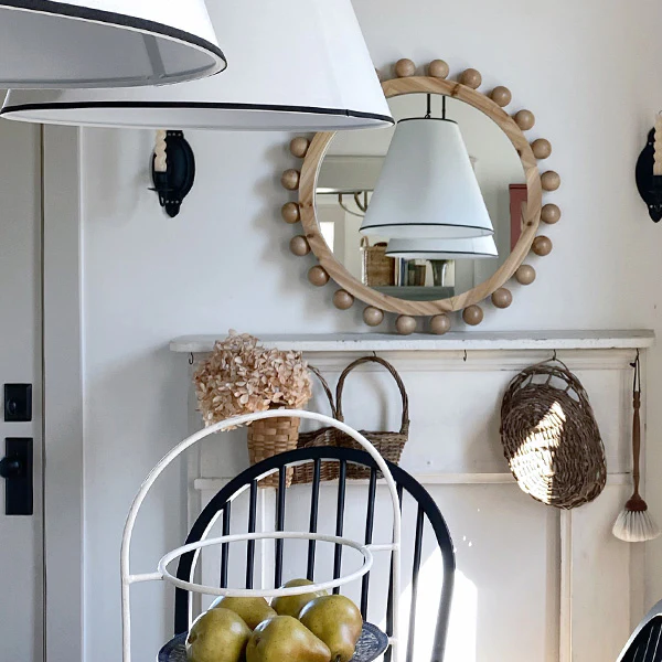 Beaded Edge Wooden Mirror