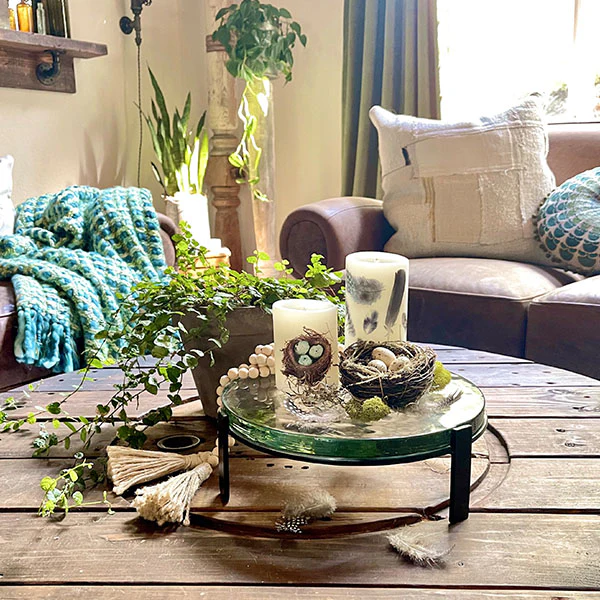 Blocked Glass Dessert Stand