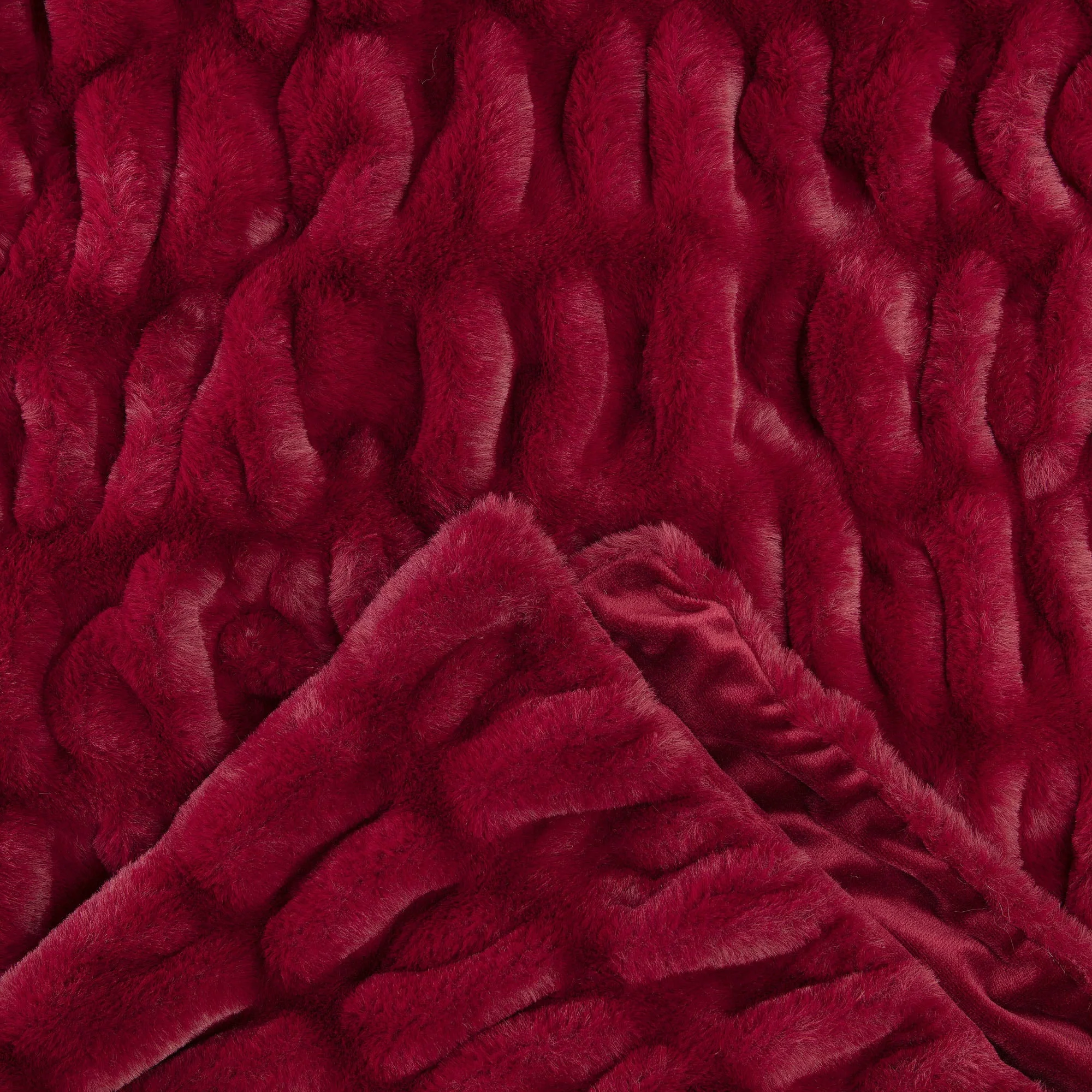 Ruched Faux Fur Throw Blanket