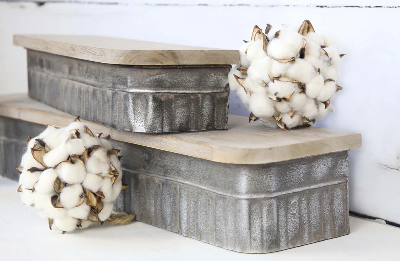 Rustic Wall Mounted Shelves  Set of 2